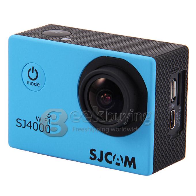 [US Stock]US PLUGOriginal SJ4000 WiFi Action Camera Novatek 12MP 1080P H.264 1.5 Inch 170 Degrees Wide Angle Lens Waterproof Diving HD Camcorder Car DVR support AV out - Blue