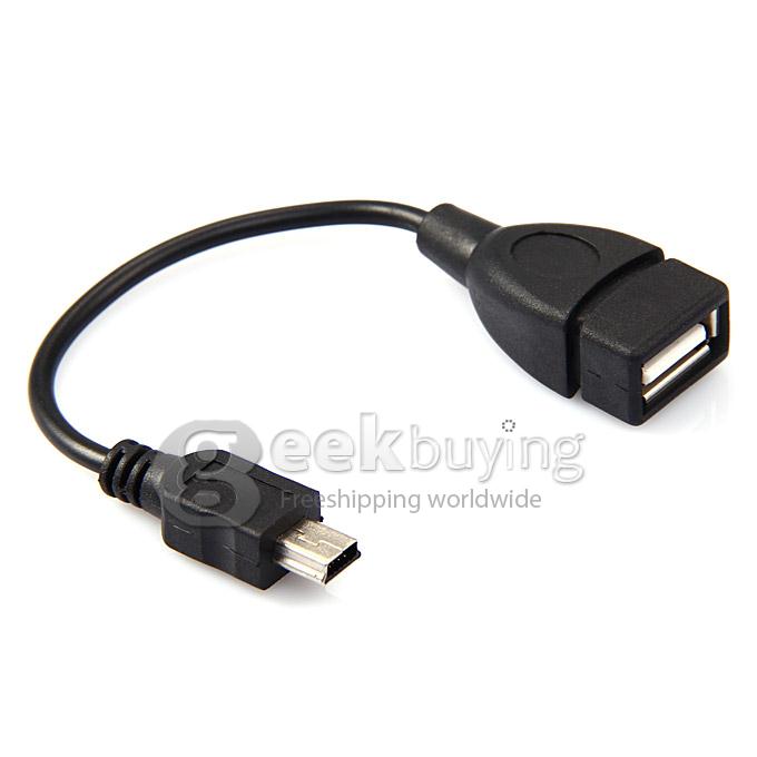 Mini OTG Cable Mini 8Pin Male to USB Female Adapter Cable - Black