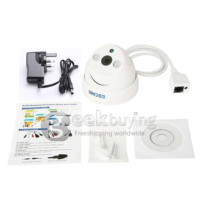ESCAM QD530 HD 720P P2P ET Type Dome IP Camera ONIVF Smart Phone View 2 Array IR Nightvision