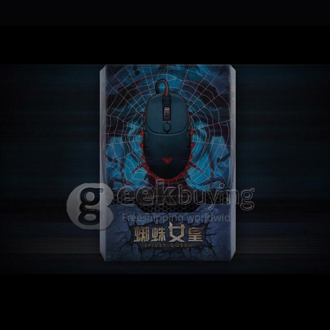 AULA Spider Queen 4000DPI 8D USB Wired Gaming Optical Mouse with LED Light Self Definition LOL Game Mouse 