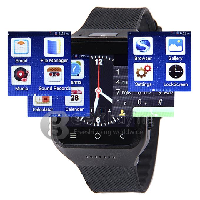 ZGPAX S8 1.54 Inch 240*240 Pixel Watch Phone MTK6572W Dual Core 1.2GHz Android 4.4 OS 512MB 4GB GPS 3G - Black