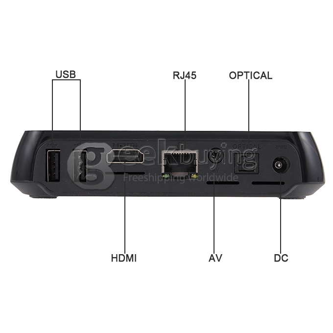 [Spain Stock] M8 Amlogic S802 Quad Core Cortex-A9 2.0Ghz Android 4.4 TV BOX 4K HDMI HDD Player Octa Core GPU 2.4G/5G WIFI XBMC Bluetooth - Black