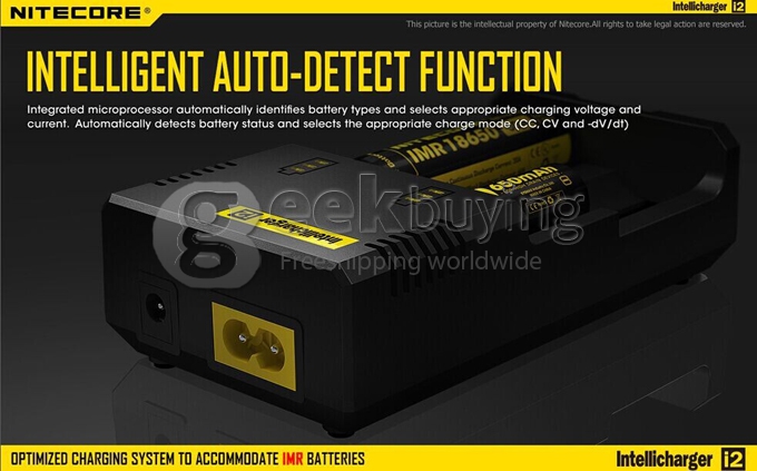 Nitecore D4 Digicharger LCD Display Universal Battery Charger Intelligent Circuitry - Black