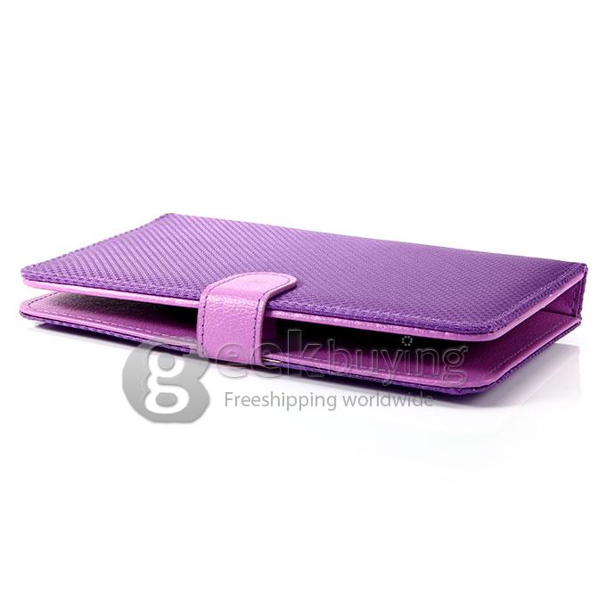 Universal Micro USB Keyboard Leather Case for 7 Inch Tablet PC - Purple