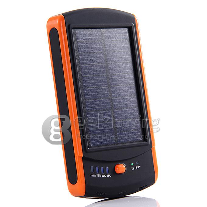 6000mAh Dual USB 5V/2.1A High Quality Power Bank Solar Battery Charger for Phone Tablet Camera Device - Orange