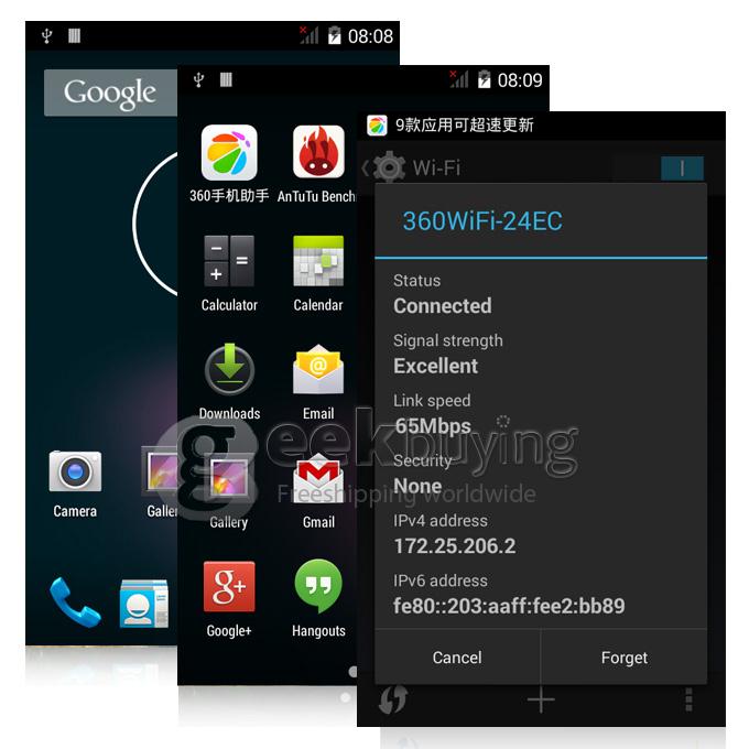 INEW U1 WVGA MTK6572 Dual Core 1.0GHz Smartphone 4.0 Inch Android 4.4 OS 4GB ROM Dual Cameta Dual SIM 2.0MP 3G - Black