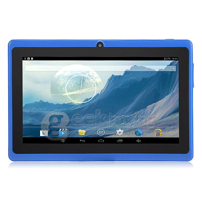 Q89 Allwinner A23 7 Inch Tablet PC Android 4.4 OS 4GB ROM Dual Cameras with Flash Big Horn - Blue