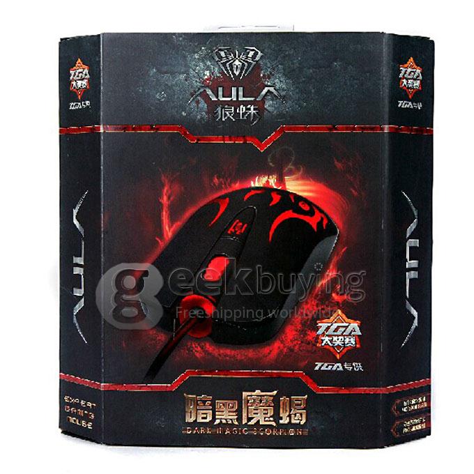 AULA DARK MAGIC SCORPION User-Defined Programming USB 2.0 Wired 3200DPI Gaming Optical Mouse with LED Light - Black