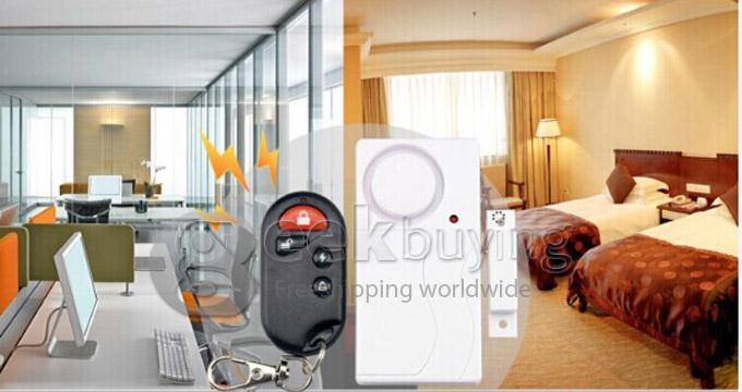 FK-9806B2 Home Security Wireless Remote Control Vibration Alarm for Door Window - White