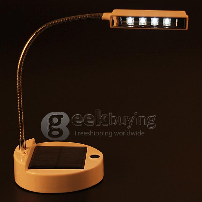 Solar USB Power 4 LED Solar Power Flexible Reading Light Desk PC Lamp