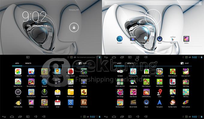 Kids Pad R70BC RK2926 7 Inch Tablet PC Android 4.2 OS 4GB ROM Capacitive Touch Screen Dual Cameras - Green