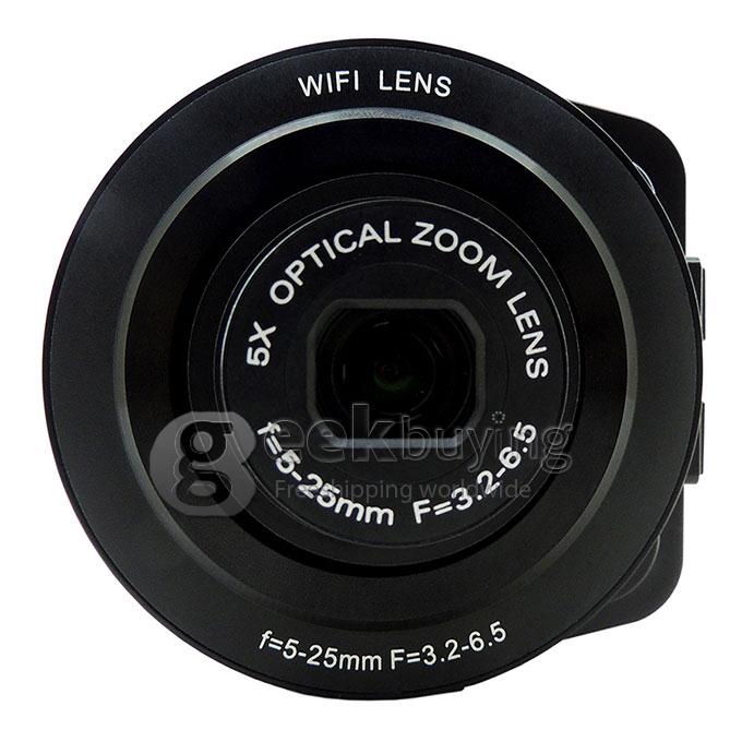 AMKOV Sangmax SP-W501 14MP CMOS Lens Camera Wireless WiFi Direct Self-timer 5X Zoom Auto Focus - Black