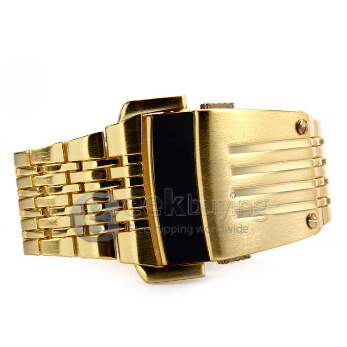 Fashion Iron Man Digital LED Steel Band Digital Quartz Wrist Watch for Man