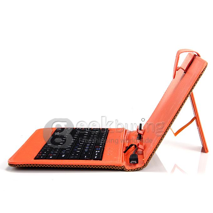 Universal Micro USB Keyboard Leather Case for 7 Inch Tablet PC - Brown