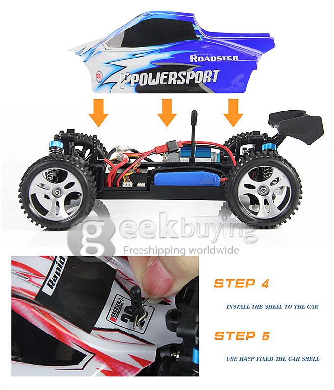 WLtoys A959 4CH Trucks High Speed Electric Remote Control Car Stunt Off-road Monster Truck Super Power Ready - Blue