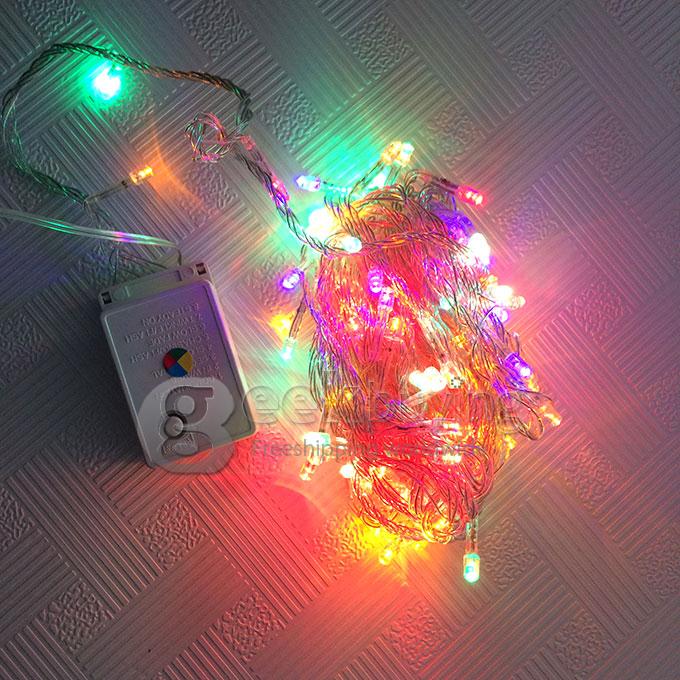 10M 100 LED 220V 8-Mode Fancy Ball Lights Decorative Christmas Party Festival Twinkle String Lamp Strip - RGB (EU Plug)
