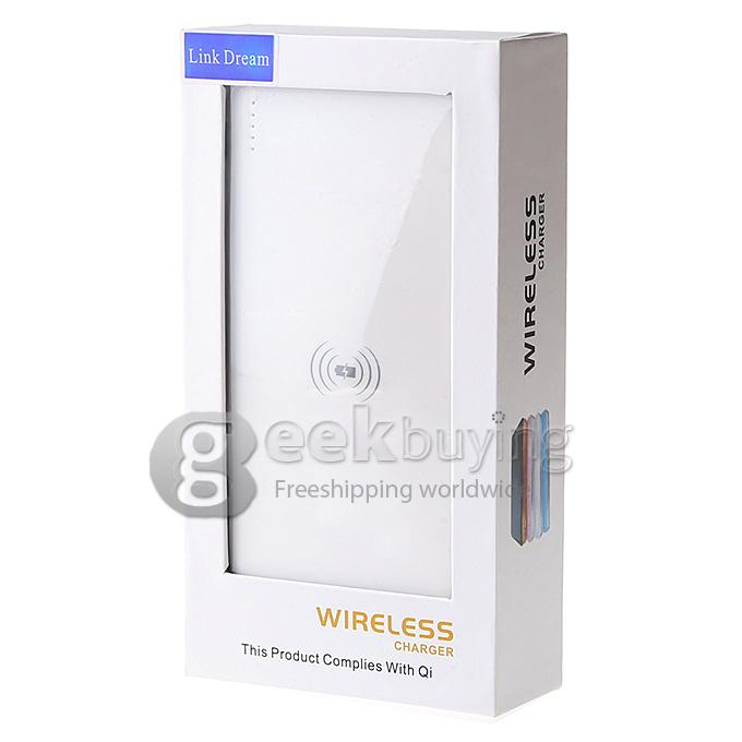 QI Standard Wireless Charger With 10000mAh Power Bank for Nexus 5/4 Samsung Note 4 - White