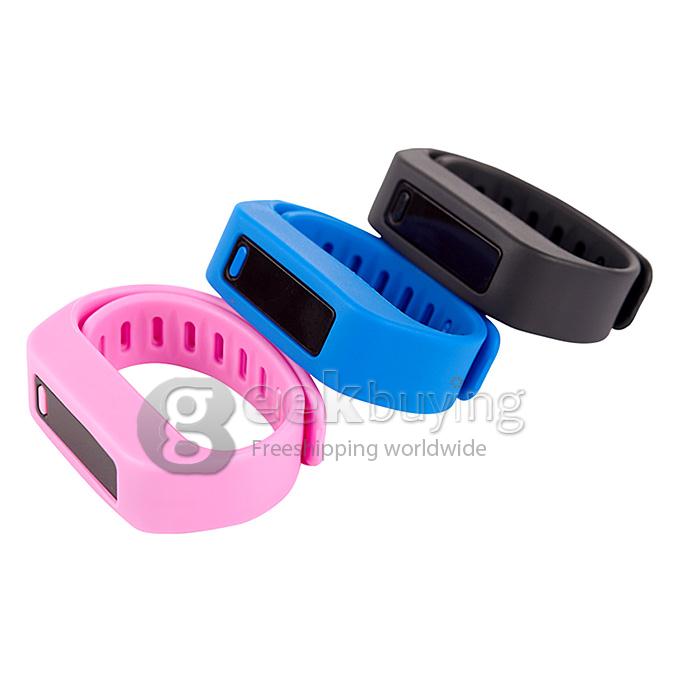 LC Healthy Smart Sport Bluetooth 4.0 Wrist Band Bracelet Hand Ring with Screen Sleeping Fitness Running Ped - Blue