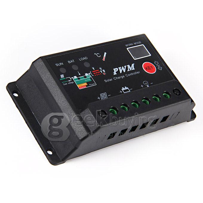 12V/24V 30A Solar Power Intelligent PV Charge Controller - Black