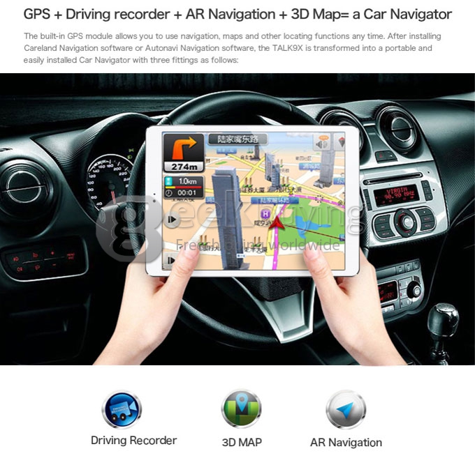 Cube Talk 9X U65GT 3G Phablet Android 4.4 9.7 Inch 2GB/16GB MTK8392 Octa Core 1.7GHz Phone Call Tablet PC 10000mAh Battery IPS 2048*1536 GPS - White