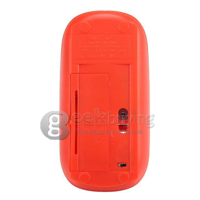Ultra Slim Wireless USB 2.4GHz Optical Mouse Mice 800 / 1600 DPI Support Mac OS/Windows - Red