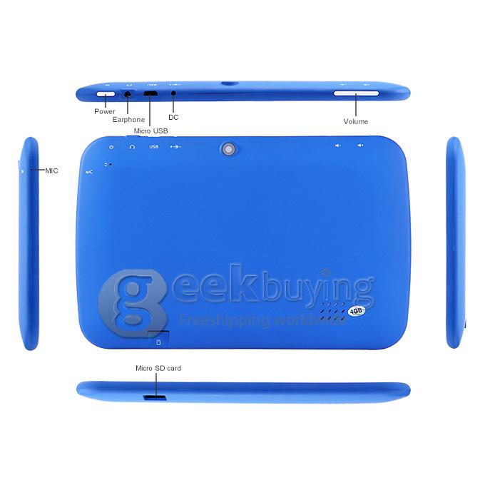 Kids Pad R70BC RK2926 7 Inch Tablet PC Android 4.2 OS 4GB ROM Capacitive Touch Screen Dual Cameras - Blue