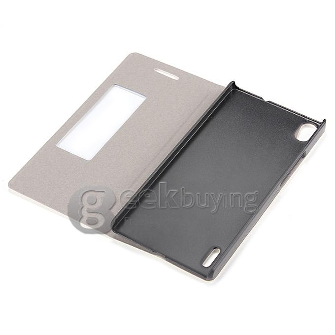Brand New Protecive Cover Flip Stand Leather Case for HUAWEI Ascend P7 - White