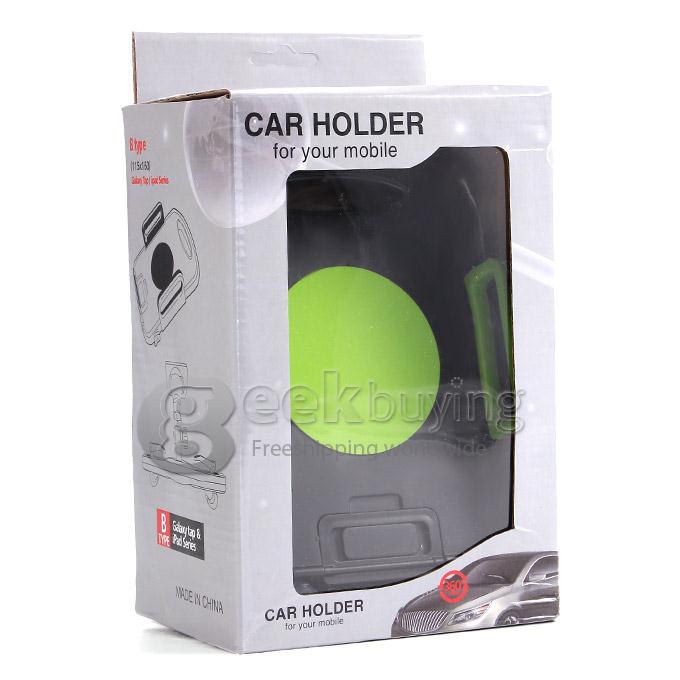 New Car Bracket Suction Mount Holder Backrest Windshield Mountain for iPad Air Mini Sumsang Tablet PC - Black+Green