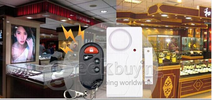 FK-9806B2 Home Security Wireless Remote Control Vibration Alarm for Door Window - White