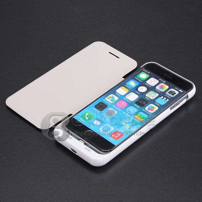 3800mAh External Battery Power Bank Backup Charging Case with Flip Leather Cover For iPhone 6 4.7