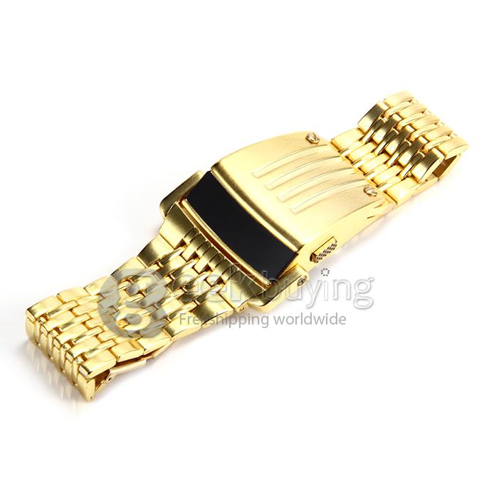 Fashion Iron Man Digital LED Steel Band Digital Quartz Wrist Watch for Man