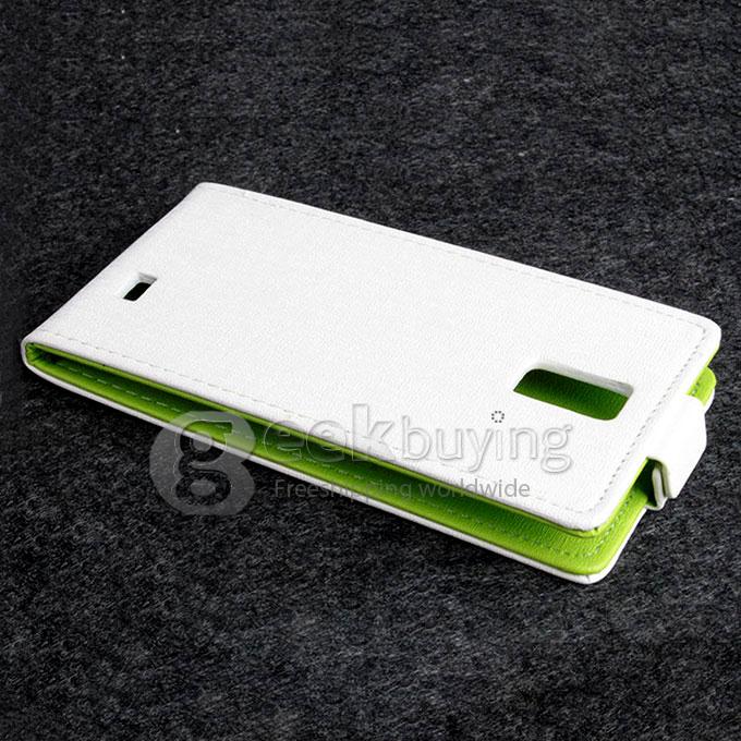 Protective PU Leather Hard Case Contrast Color Cover Shell for DOOGEE LATTE DG450  - White