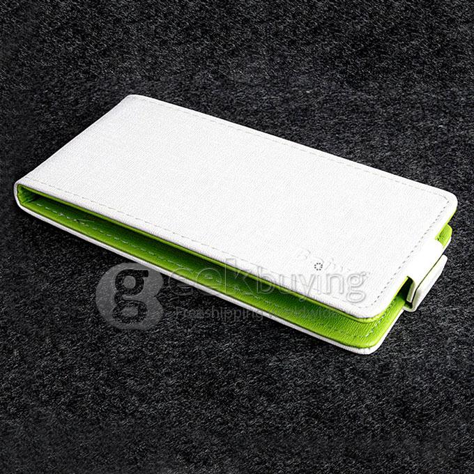 Protective PU Leather Hard Case Contrast Color Cover Shell for DOOGEE LATTE DG450  - White