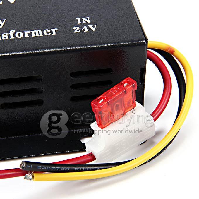 Universal DC 24V to 12V 30A Car Power Converter Supply Transformer - Black 
