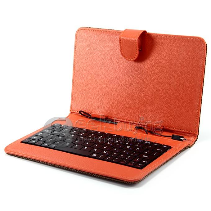 Universal Micro USB Keyboard Leather Case for 7 Inch Tablet PC - Brown