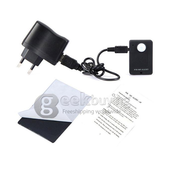 A9 Wireless PIR Sensor Motion Detector GSM Alarm System Anti-theft (US Plug)