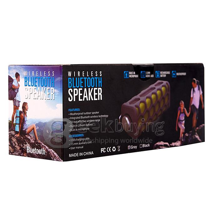 DC-932 Portable Outdoor Waterproof Shockproof Wireless Bluetooth Speaker with Mic for Mobile Phone Notebook MP3 - Black