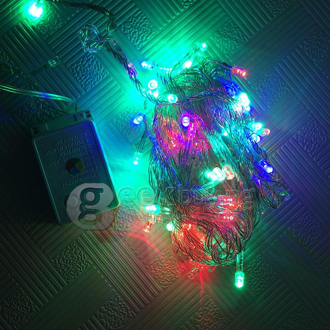 10M 100 LED 220V 8-Mode Fancy Ball Lights Decorative Christmas Party Festival Twinkle String Lamp Strip - RGB (EU Plug)