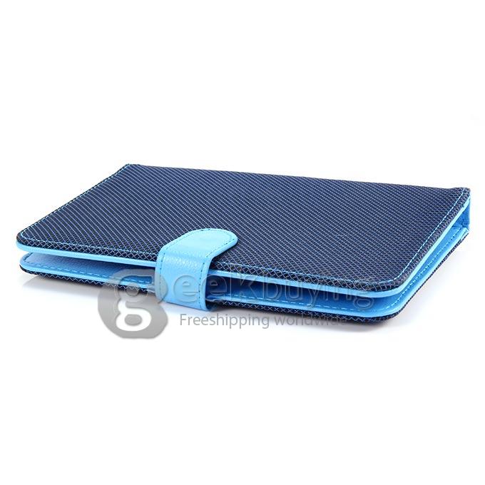 Universal Micro USB Keyboard Leather Case for 7 Inch Tablet PC - Blue