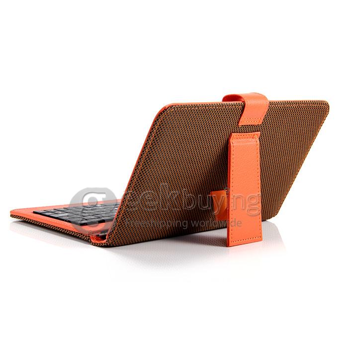 Universal Micro USB Keyboard Leather Case for 7 Inch Tablet PC - Brown