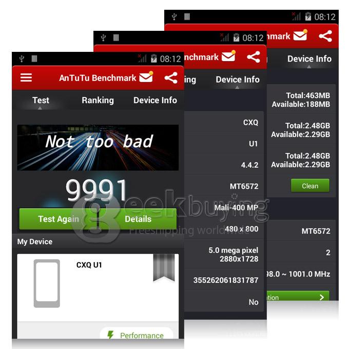 INEW U1 WVGA MTK6572 Dual Core 1.0GHz Smartphone 4.0 Inch Android 4.4 OS 4GB ROM Dual Cameta Dual SIM 2.0MP 3G - Black