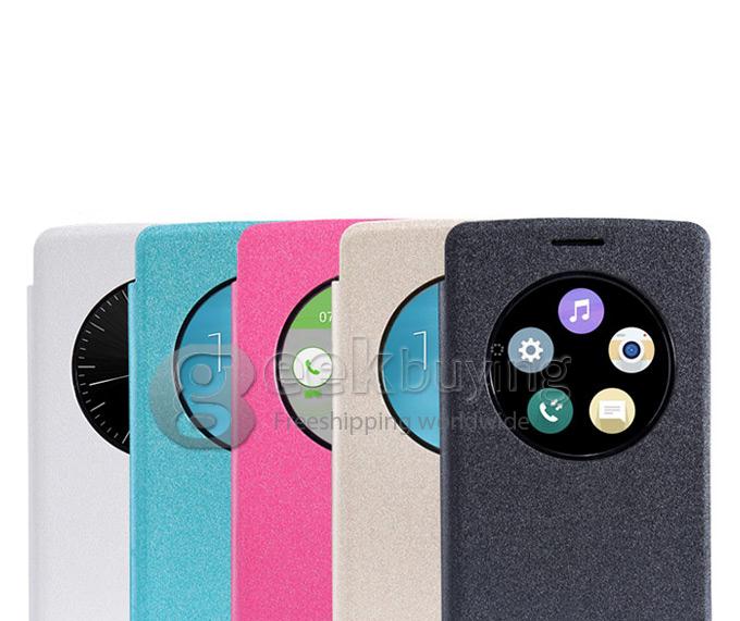 Nillkin Stars Series Polycarbonate Flip Stand Leather Case for LG G3 Beat 5.0inch - Golden