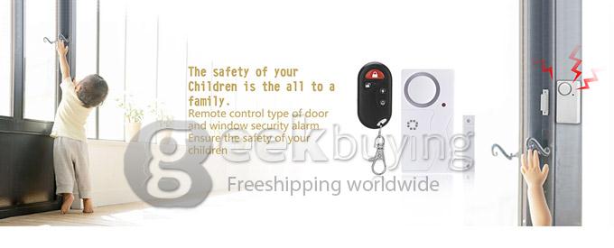 FK-9806B2 Home Security Wireless Remote Control Vibration Alarm for Door Window - White