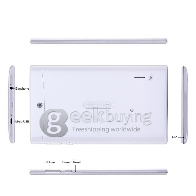 JXD P861H MTK8382 Quad Core 7 Inch Tablet PC Android 4.4 OS 1GB/8GB BT GPS FM 3G Call - White