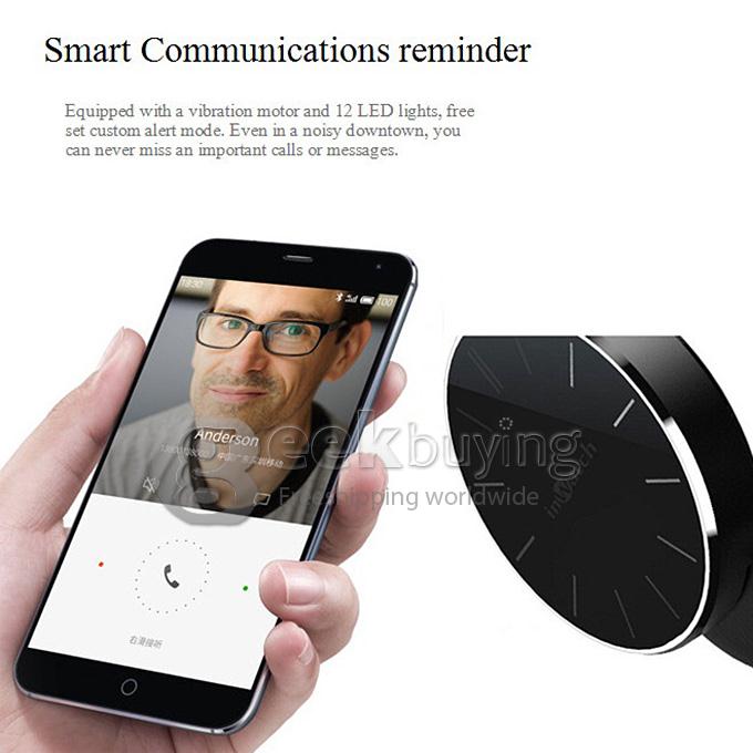 Waterproof inWatch Pi Bluetooth V4.0 Smart Watch Sapphire Glass Screen Support Calorie & Sports & Sleep Tracking - Silver