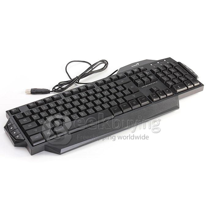 Genius G7 USB Wired LED Backlight 112 Key Gaming Keyboard + 6D 800/1600/2000DPI Mouse Combo Set - Black