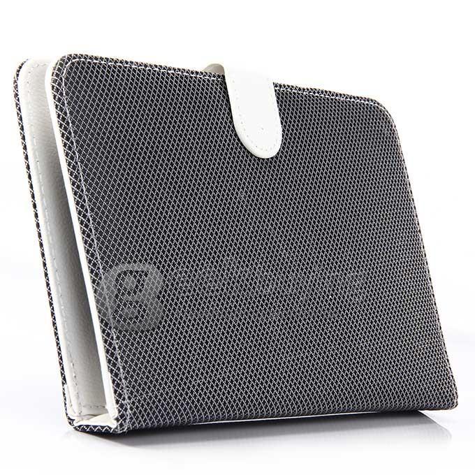 Universal Micro USB Keyboard Leather Case for 7 Inch Tablet PC - White