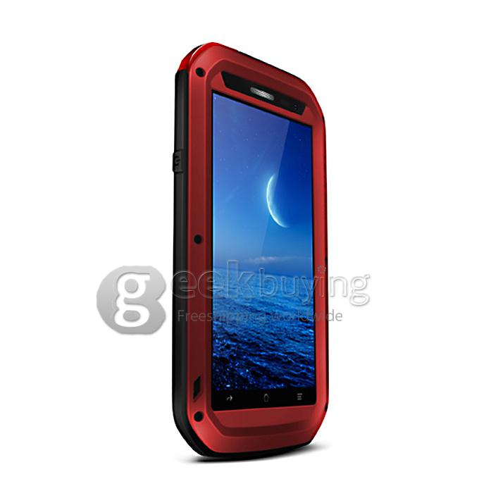 Love Mei Multifunctional Phone Case Tempered Glass Shockproof Dustproof Protective Cover for OPPO Find 7 - Red
