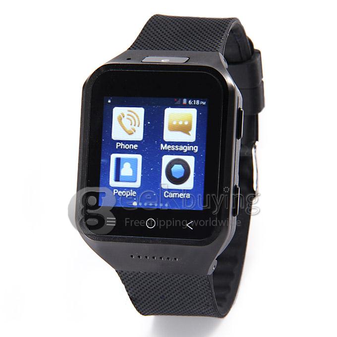 ZGPAX S8 1.54 Inch 240*240 Pixel Watch Phone MTK6572W Dual Core 1.2GHz Android 4.4 OS 512MB 4GB GPS 3G - Black