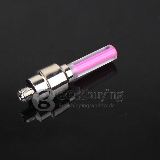 Bicycle Valve Glo-Sticks Type Cap Light Wind-Fire Rings Lamp Battery Included for Woods Valve & Schrader Valve - Red